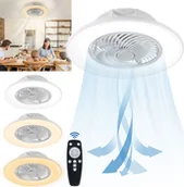 Wentylatory sufitowe - Wentylator sufitowy XMTECH z oświetleniem i pilotem Ściemnialna lampa sufitowa z wentylatorem Lampa sufitowa LED z wentylatorem do salonu - miniaturka - grafika 1