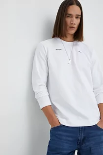 Bluzy męskie - G-Star Raw bluza bawełniana kolor biały z nadrukiem - grafika 1