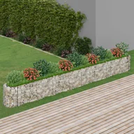 Donice - vidaXL Podwyższona donica gabionowa, galwanizowane żelazo 470x50x50 cm - miniaturka - grafika 1