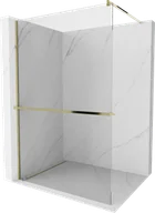 Ścianki i drzwi prysznicowe - Mexen Kioto+ ścianka prysznicowa z półką i relingiem 105 x 200 cm, transparent 8 mm, złota - 800-105-121-50-00 - miniaturka - grafika 1