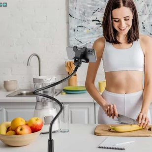 Uchwyt elastyczny Alogy z klipsem na biurko statyw giętki Holder uniwersalny na telefon / Czarny - Statywy fotograficzne - miniaturka - grafika 7