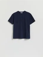 Koszulki męskie - Reserved - Strukturalny t-shirt comfort fit - granatowy - miniaturka - grafika 1