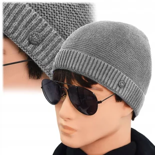 CZAPKA męska DOKERKA Jesienna Zimowa SZARA Wygodna Pako Jeans - Czapki męskie - miniaturka - grafika 1