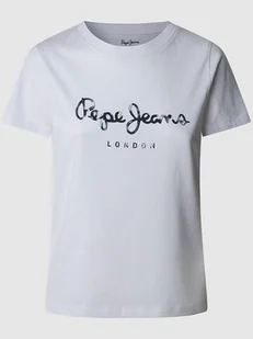 Pepe Jeans Koszulka "Val" w kolorze białym - Koszulki i topy damskie - miniaturka - grafika 1