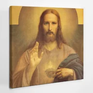 Ikony i obrazy sakralne - Serce Jezusa Chrystusa - obraz polycanvas, 30x30 - miniaturka - grafika 1