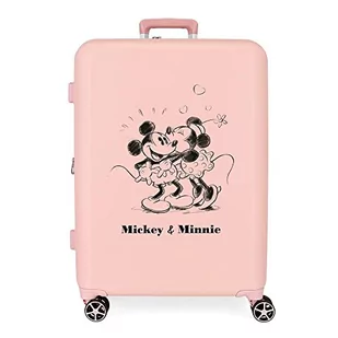 Disney Mickey & Minnie Kisses Walizka średniej wielkości Nude 48x70x26 cms Twarde mocowanie ABS Wbudowany 88L 3,98 kg 4 Koła Podwójne, Różowy, Talla única, średnia walizka - Walizki - miniaturka - grafika 1