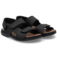 Sandały męskie - Sandały męskie Rieker 25558-01 BLACK 45 - miniaturka - grafika 1