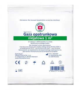 SILESIAN PHARMA SP ZOO Gaza opatrunkowa niejałowa 17 nitkowa 1 m2 Apteczka ABC - Apteczki i materiały opatrunkowe - miniaturka - grafika 1