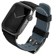 Akcesoria do smartwatchy - UNIQ pasek Linus Apple Watch Series 4/5/6/7/8/SE/SE2/Ultra 42/44/45mm. Airosoft Silicone czarny/midnight black - miniaturka - grafika 1
