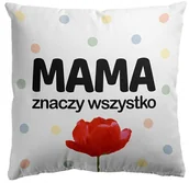Poszewki na poduszki - Poszewka dekoracyjna 45x45 Mama Znaczy Wszystko biała kolorowa Domarex - miniaturka - grafika 1