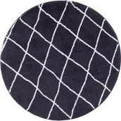 Dywany - Dywan Loren Print 80 cm koło kratka czarny - miniaturka - grafika 1