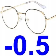 Okulary korekcyjne, oprawki, szkła - Okulary metal korekcyjne minusy kocie uszy -0.5 - miniaturka - grafika 1