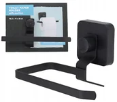 Stojaki i wieszaki na papier toaletowy - Uchwyt Na Papier Toaletowy Wieszak Czarny Przyssawka Bez Wiercenia - miniaturka - grafika 1