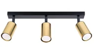Lampy sufitowe - Potrójny nowoczesny spot sufitowy czarny + złoty - A571 Z3-S10 - miniaturka - grafika 1