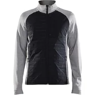 Kurtki męskie - Craft ADV Unify Hybrid Jacket męska kurtka przejściowa 3XL, szary melanż/czarny, lekka kurtka z funkcjonalnego materiału, z 2 kieszeniami i 1 kieszenią na piersi, lekka kurtka męska - miniaturka - grafika 1