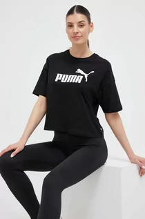 Koszulki sportowe damskie - Puma t-shirt damski kolor czarny - grafika 1