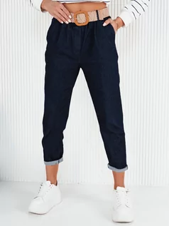 Spodnie damskie - Spodnie damskie jeansowe CONJEAN niebieskie Dstreet UY1893 - grafika 1