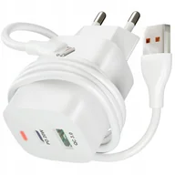 Ładowarki do telefonów - ZESTAW SZYBKA Ładowarka USB TYP-C 3A 20W 3000mA KOSTKA + KABEL do iPhone - miniaturka - grafika 1