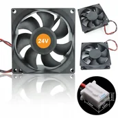 Wentylatory komputerowe - ROSFIX WENTYLATOR 80X80X25 2PIN 24V DO KOMPUTERÓW I ELEKTRONIKI CICHY null - miniaturka - grafika 1