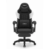 Fotele gamingowe - Fotel CABRO C501 Czarno-Biały - miniaturka - grafika 1