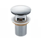 Korki do umywalek - BALNEO E0101010101-1 Korek umywalkowy mosiężny Klik Klak z przelewem Chrom- model A - miniaturka - grafika 1