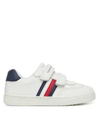 Buty dla chłopców - Tommy Hilfiger Sneakersy Stripes Low Cut Velcro Sneaker T1X9-33839-1355 S Biały - miniaturka - grafika 1