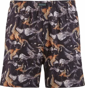 bruno banani męskie bokserki z dżerseju - PANTHERA, bb Premium Line, nadruk czarny/beżowy S - Majtki męskie - miniaturka - grafika 1