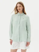 Koszule damskie - Tommy Hilfiger Koszula WW0WW44679 Zielony Regular Fit - miniaturka - grafika 1