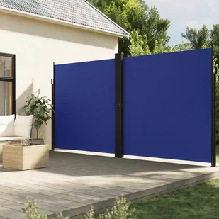vidaXL Zwijana markiza boczna, niebieska, 200x600 cm - Markizy - miniaturka - grafika 1