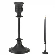 Świeczniki - Świecznik stojak podstawka na świecę świeczkę czarny matowy loft 23 cm kod: O-569208 - miniaturka - grafika 1