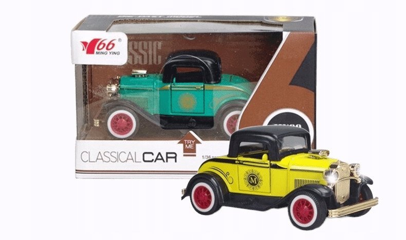 Auto Vintage Retro Classic Ford 1932 Szczegółowe Detale Napęd Pull-Back