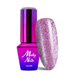 Lakier hybrydowy Molly Nails Luxury Glam Shimmy Violet 8g Nr 543 - Lakiery hybrydowe - miniaturka - grafika 1