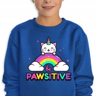Bluzy dla dziewczynek - Bluza Dziecięca Granatowy Be Pawsitive Mix Wiele Wzorów -140 Cm (9-11) - miniaturka - grafika 1
