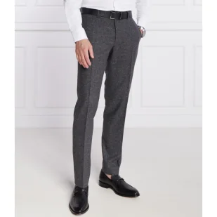 BOSS Wełniane spodnie H-Genius-224 | Slim Fit | z dodatkiem jedwabiu - Spodnie męskie - miniaturka - grafika 1