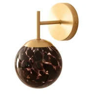Lampy ścienne - Kulisty kinkiet ścienny Sfero ABR-SKS-E14 Abruzzo czarny złoty - miniaturka - grafika 1