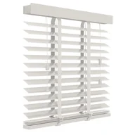 Żaluzje - Żaluzja drewniana 100 x 220 cm biała 50 mm - miniaturka - grafika 1