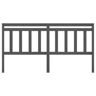Lumarko Wezgłowie łóżka, szare, 206x4x100 cm, lite drewno sosnowe - Inne meble do sypialni - miniaturka - grafika 4