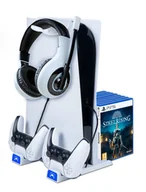 Akcesoria do Playstation - BIG BEN PS5/PS5 Slim Podstawka na konsolę z ładowarką do DualSense - miniaturka - grafika 1