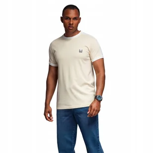 Męski t-shirt z kontrastowymi lampasami - kremowy V7 OM-TSCT-0115 r. XL - Koszulki męskie Męski t-shirt z kontrastowymi lampasami - kremowy V7 OM-TSCT-0115 r. XL - Koszulki męskie - miniaturka - grafika 1