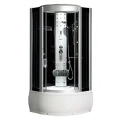 Kabiny z hydromasażem - Kabina prysznicowa z hydromasażem i sauną głęboki brodzik czarne ściany 100x100 WSH7102S-100 - miniaturka - grafika 1