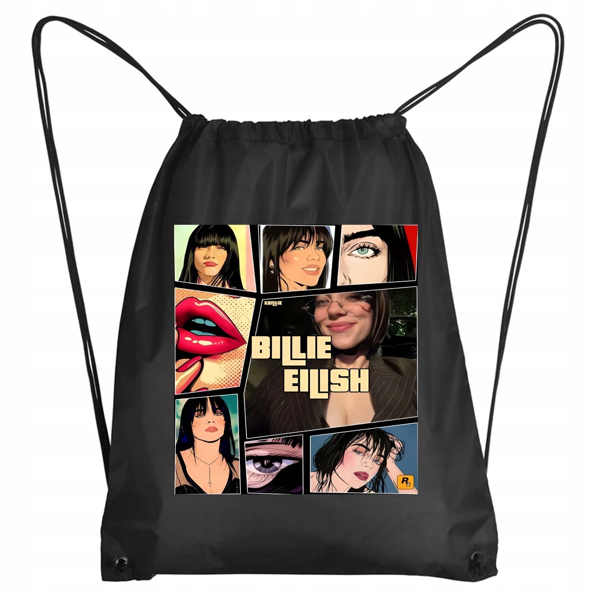 Billie Elish Plecak Aesthetic Worek Miejski Koncert Prezent P420 Czarny