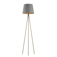 Lampy stojące - LYSNE, lampa podłogowa RENO, szary stalowy ze złotym wnętrzem - miniaturka - grafika 1