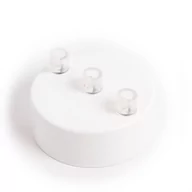 Akcesoria do oświetlenia - Metalowa osłonka sufitowa lakierowana w kolorze białym - trzykablowa Kolorowe Kable - miniaturka - grafika 1