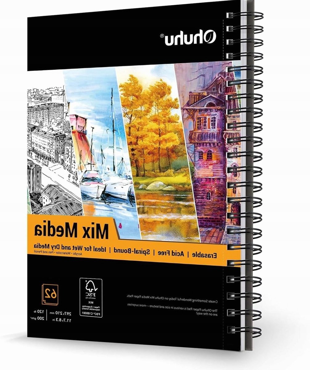SZKICOWNIK A4 200G/M2 124 STRONY SPIRALNY PAPIER BEZKWASOWY UNIWERSALNY