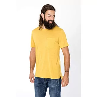 Koszulki męskie - super.natural Męski T-shirt, z wełny merynosów, M CITY TEE żółty l SNM014020M77L - grafika 1