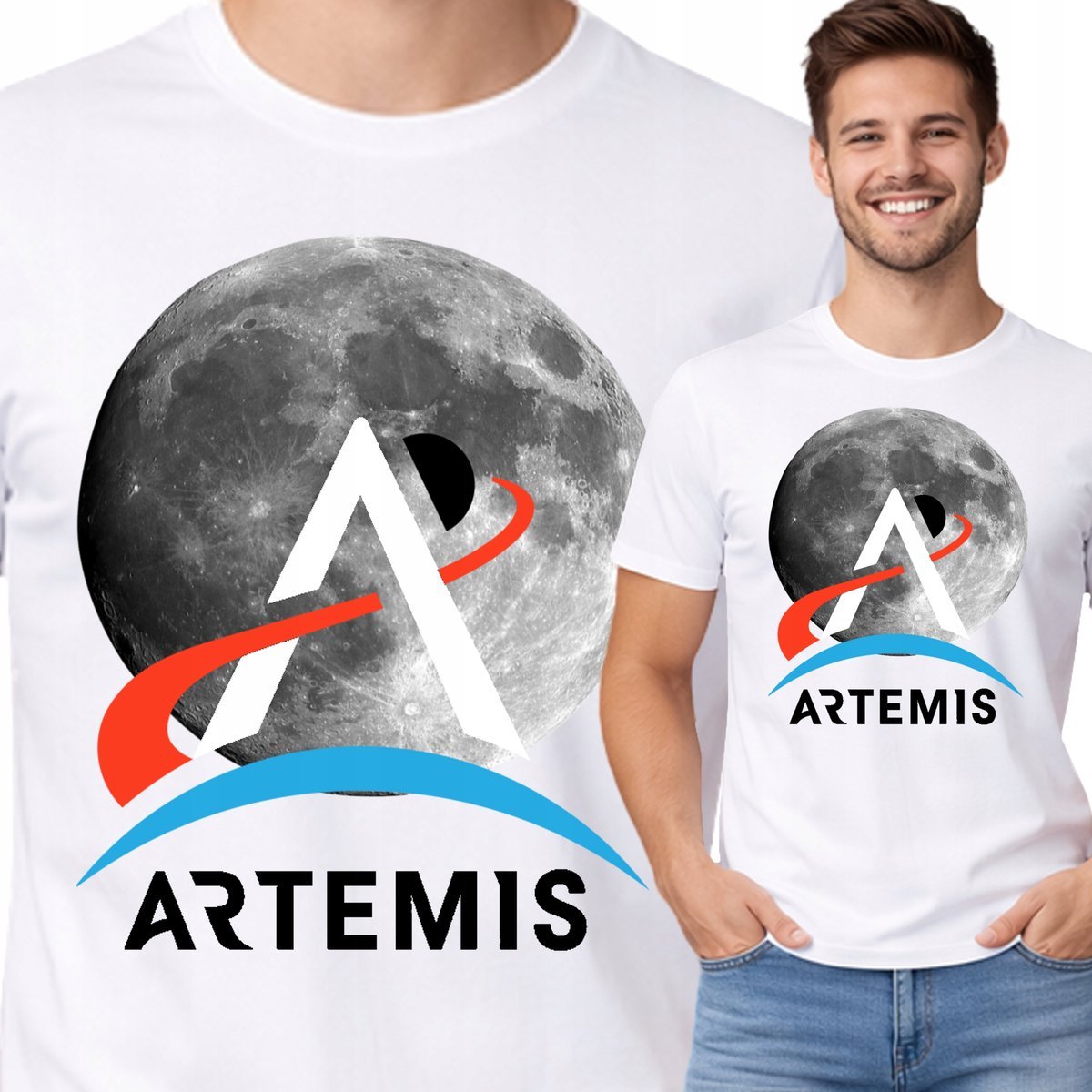 Koszulka Artemis II T-Shirt Artemis 2 Księżyc Moon Nasa M P429