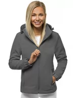 Kurtki damskie - Kurtka softshell damska z kapturem grafitowa OZONEE JS/HH018/2 - Ozonee - miniaturka - grafika 1