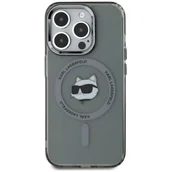 Etui i futerały do telefonów - Etui KARL LAGERFELD IML Metal Choupette Head MagSafe do Apple iPhone 15 Pro Max Przezroczysto-czarny - miniaturka - grafika 1