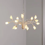 Lampy sufitowe - Lampa wisząca szklana Gloriosa Jupiter, możliwość ściemniania, kremowy / amber, salon / jadalnia, metal - miniaturka - grafika 1