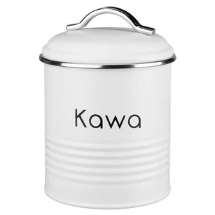 Pojemnik metalowy okrągły ALCANO KAWA biały - Pojemniki kuchenne - miniaturka - grafika 1